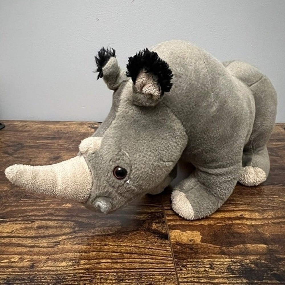 Wild Republic Rhinoceros Plush Stuffed Animal Grey Safari Wildlife Toy Rhino
